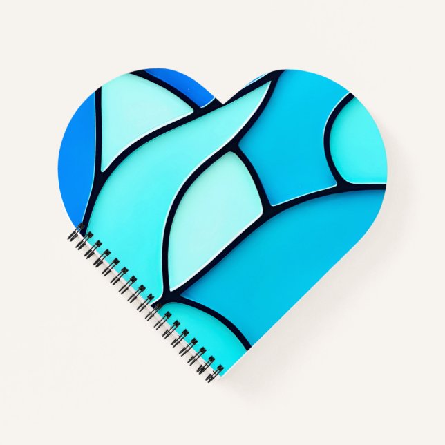 WAVY BLUE STAINED GLASS NOTIZBUCH (Vorderseite)