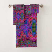 Wavy Blue und Rainbow Red Trippy Muster