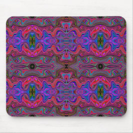 Wavy Blue und Rainbow Red Trippy Muster Mousepad