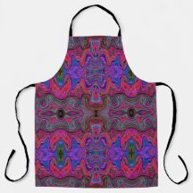 Wavy Blue und Rainbow Red Trippy Muster