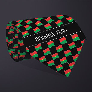 Wavy Burkina Faso Flaggenmuster Krawatte