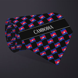 Wavy Cambodia Flag Pattern Krawatte