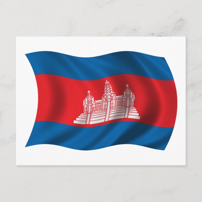 Wavy-Cambodia-Flag Postkarte (Vorderseite)