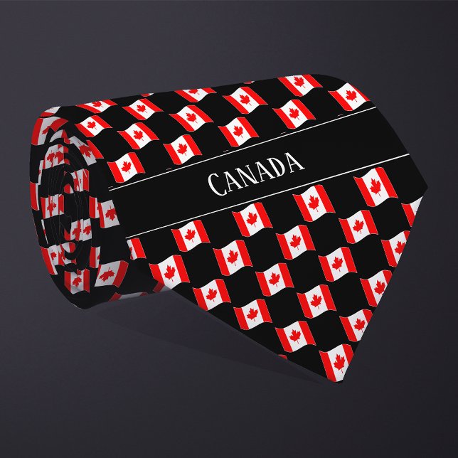 Wavy Canada Flag Pattern Krawatte (Von Creator hochgeladen)