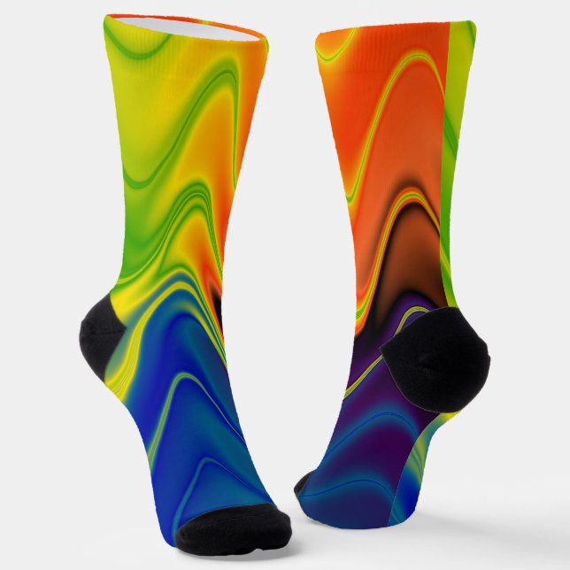 Wavy Colorful Abstrakt Socken (Gewinkelt)