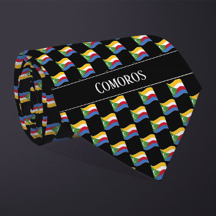 Wavy Comoros Flag Pattern Krawatte
