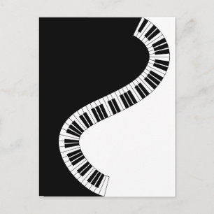 Wavy Curve Piano Keyboard Postkarte