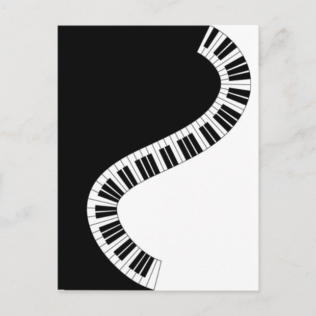 Wavy Curve Piano Keyboard Postkarte (Vorderseite)