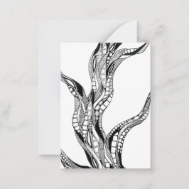 Wavy Curved Abstract Tree Pen Drawing Mitteilungskarte