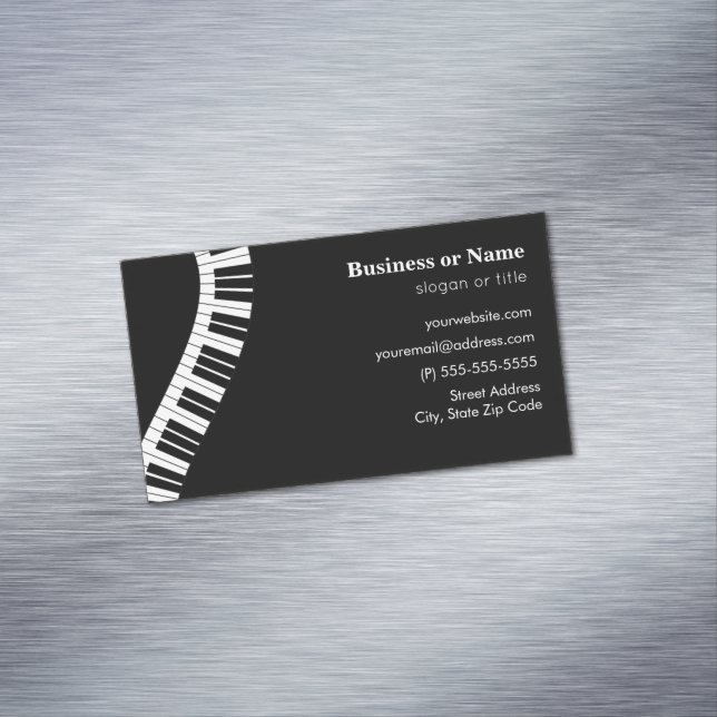 Wavy Curved Piano Keys Magnetische Visitenkarte (Beispiel)