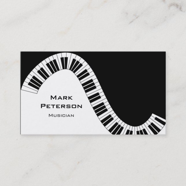 Wavy Curved Piano Keys Visitenkarte (Vorderseite)