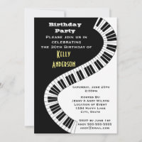 Wavy Curved Piano Keys zum Geburtstag