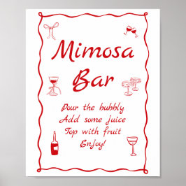 Wavy Das ist Amore Brautparty Mimosa Bar Poster