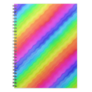Wavy Diagonal farbenfrohe Regenbogendesign Notizblock