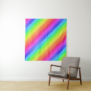 Wavy Diagonal farbenfrohe Regenbogendesign Wandteppich
