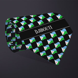 Wavy Djibouti Flag Pattern Krawatte