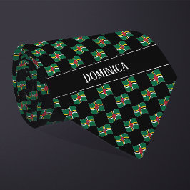 Wavy Dominica Flag Pattern Krawatte