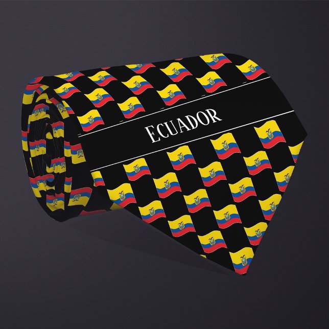 Wavy Ecuador Flag Pattern Krawatte (Von Creator hochgeladen)