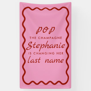 Wavy Edge Rosa und Roter Pop Champagne Banner
