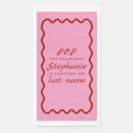 Wavy Edge Rosa und Roter Pop Champagne Serviette