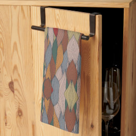 Wavy Einzigartiges Muster mit rosa orange-braun-gr Geschirrtuch