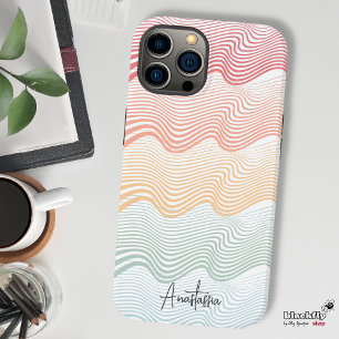 Wavy farbige Streifen mit Ihrem Namen elegant Case-Mate iPhone 14 Hülle