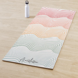 Wavy farbige Streifen mit Ihrem Namen | Sport Yogamatte