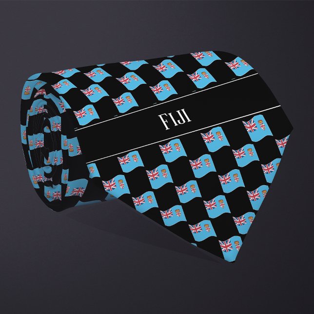 Wavy Fiji Flag Muster Krawatte (Von Creator hochgeladen)
