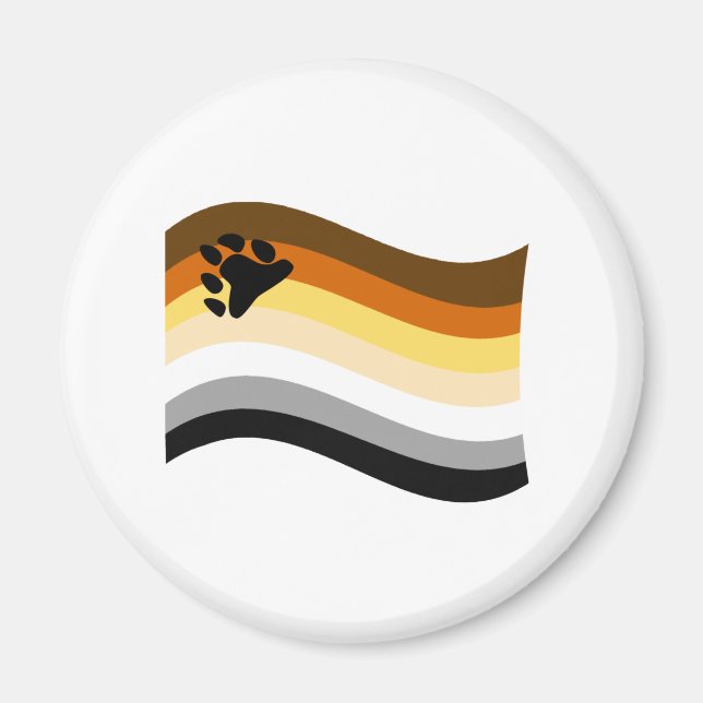 Wavy-Flag Bär Pride Paw Magnet (Vorne)