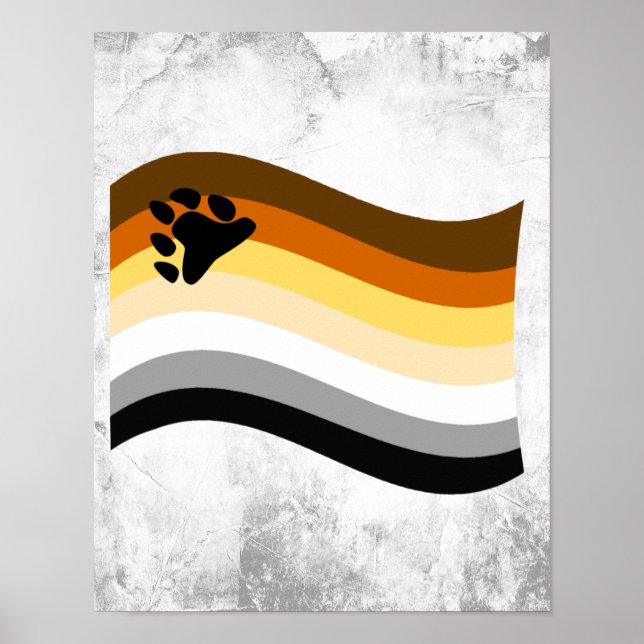 Wavy-Flag Bär Pride Paw Poster (Vorne)