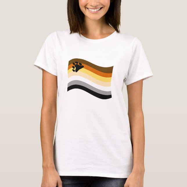 Wavy-Flag Bär Pride Paw T-Shirt (Vorderseite)