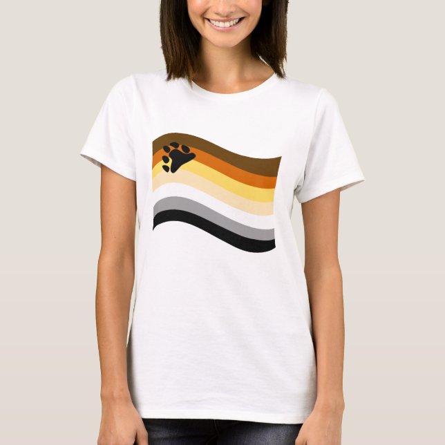 Wavy-Flag Bär Pride Paw T-Shirt (Vorderseite)