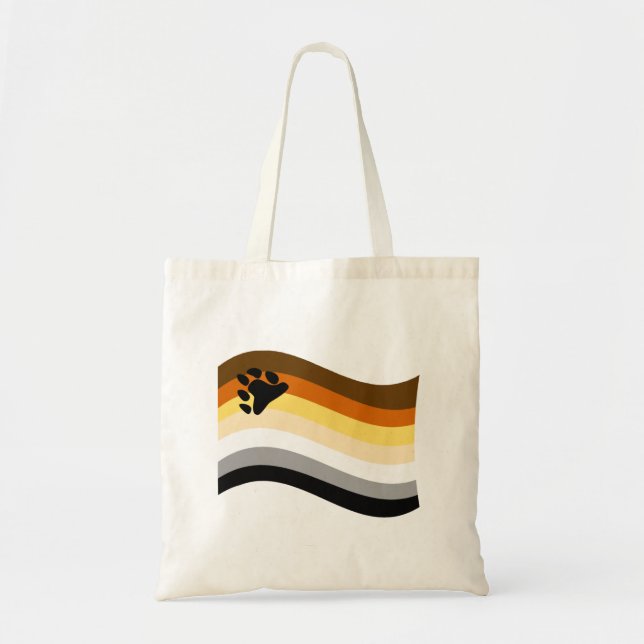 Wavy-Flag Bär Pride Paw Tragetasche (Vorne)
