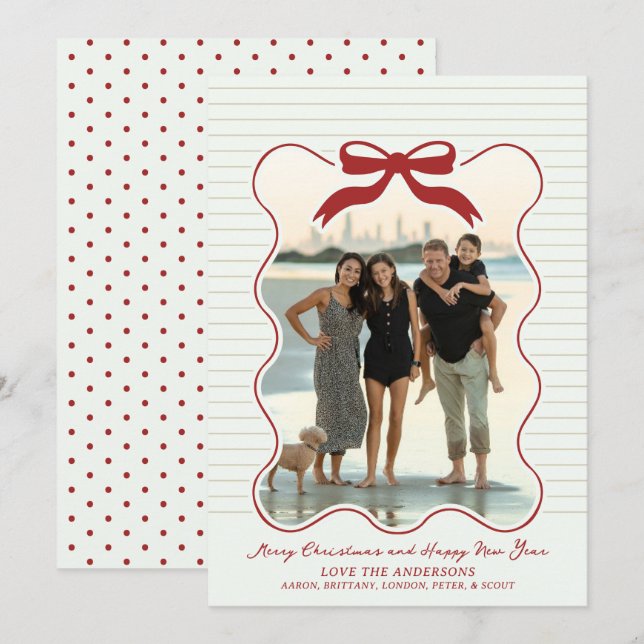 Wavy Frame Bow Pinstriday Weihnachten (Vorne/Hinten)