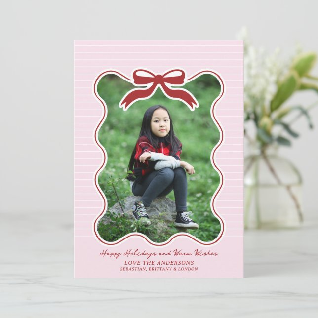 Wavy Frame Bow Pinstriday Weihnachten (Stehend Vorderseite)
