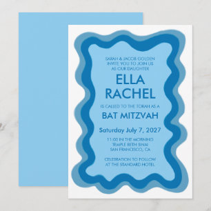 Wavy Frame Modern Chic Custom Bar Bat Mitzvah Einladung