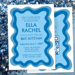 Wavy Frame Modern Custom QR CODE Bar Bat Mitzvah Einladung<br><div class="desc">Perfekte Karte, um eine Fledermausmitzvah, Bar mitzvah oder andere jüdische Feier anzukündigen! Handgefertigte Wavy Frame für Sie auf der Vorderseite! Vollständig anpassbar! Klicken Sie auf "Personalisieren" oben, um den Text zu bearbeiten und Ihren Link zum qr-Code hinzuzufügen. Klicken Sie auf "Bearbeiten mit dem Designwerkzeug", um die Schriftart, Farben und Einstellungen...</div>