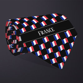 Wavy France Flag Pattern Krawatte