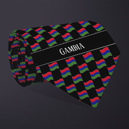 Wavy Gambia Flag Pattern Krawatte