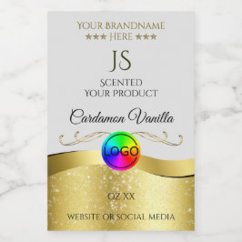 Wavy Gold Dekoration auf dem Monogram Logo-Label f Lebensmitteletikett