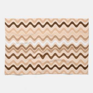 Wavy Groovy Streifen Beige und Braun Geschirrtuch