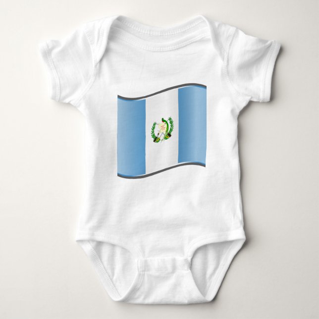 Wavy Guatemala-Flagge Baby Strampler (Vorderseite)