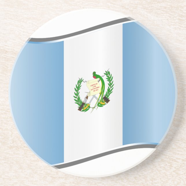 Wavy Guatemala-Flagge Getränkeuntersetzer (Vorne)