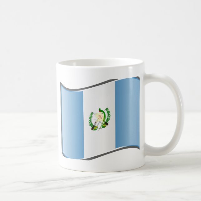 Wavy Guatemala-Flagge Kaffeetasse (Rechts)