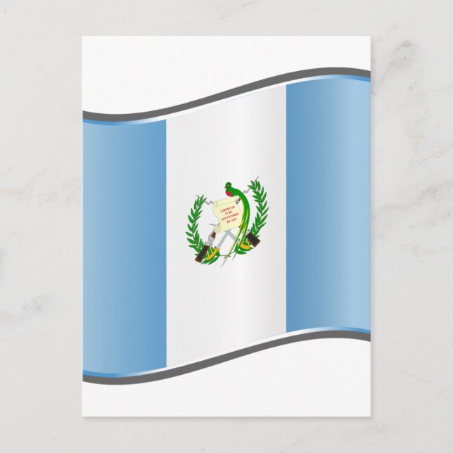 Wavy Guatemala-Flagge Postkarte (Vorderseite)