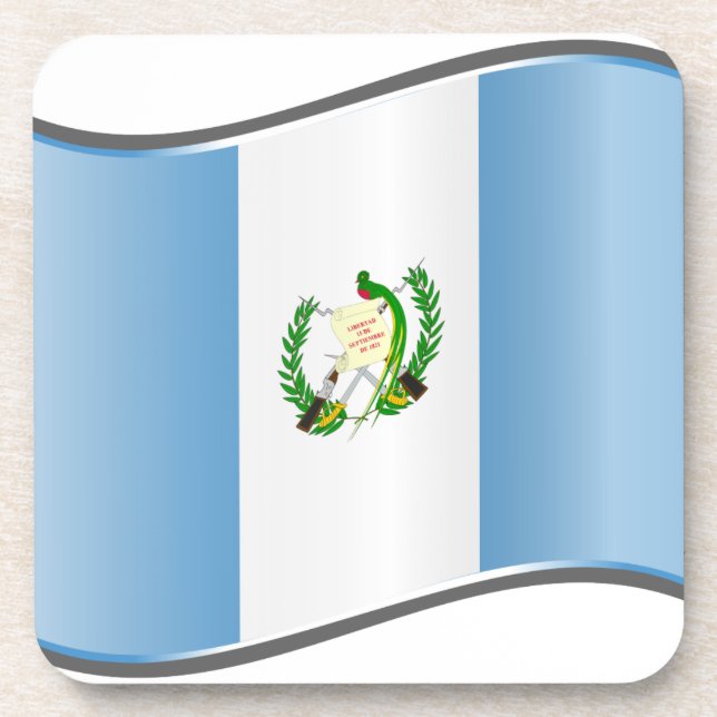 Wavy Guatemala-Flagge Untersetzer (Vorderseite)