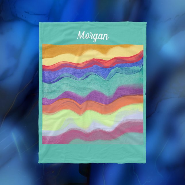 Wavy Horizontal Stripes, Abstrakte Kunst, Skriptna Fleecedecke (Von Creator hochgeladen)