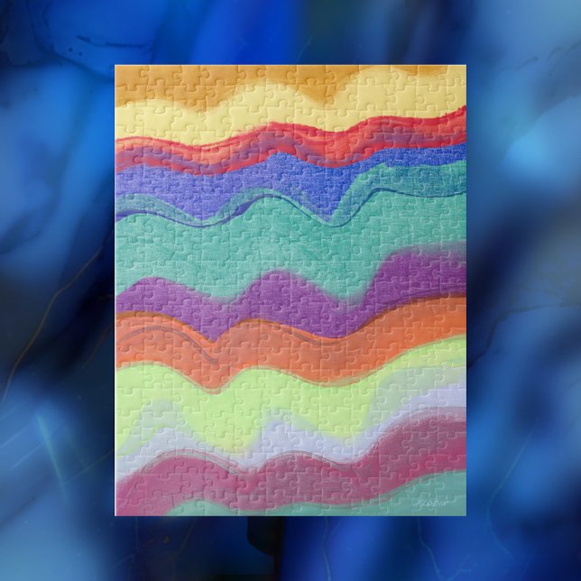 Wavy Horizontal Stripes, Abstrakte Malerei (Von Creator hochgeladen)