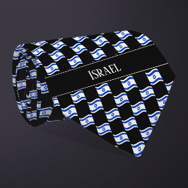 Wavy Israel Flag Pattern Krawatte