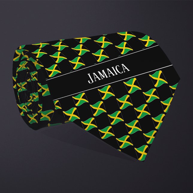 Wavy Jamaica Flag Pattern Krawatte (Von Creator hochgeladen)